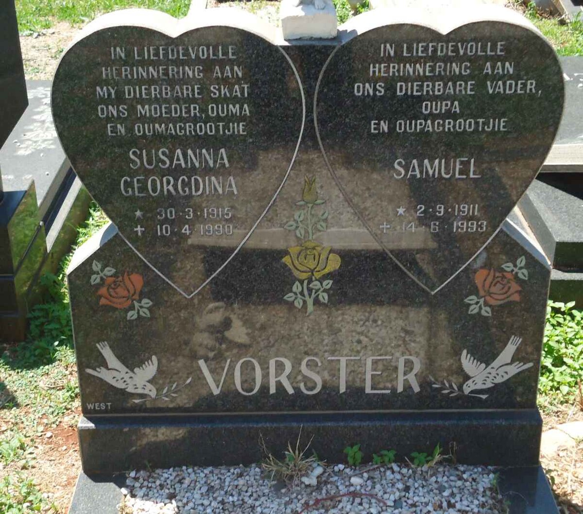 VORSTER Samuel 1911-1993 &amp; Susanna Georgdina 1915-1990