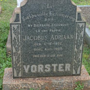 VORSTER Jacobus Adriaan 1892-1959