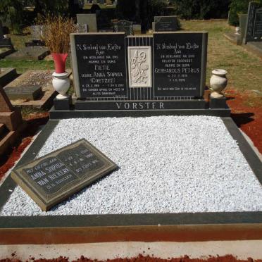 VORSTER Gerhardus Petrus &amp; Anna Sophia COETZEE :: VAN NIEKERK Anna Sophia nee VORSTER