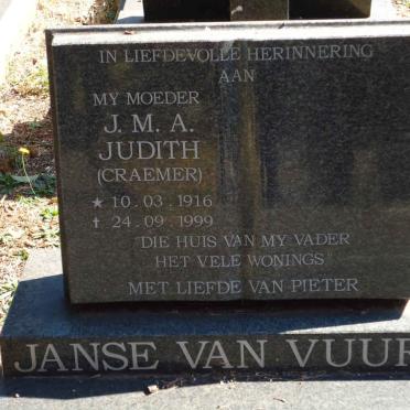 VUUREN J.M.A., Janse van nee CREAMER 1916-1999