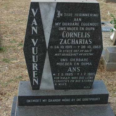 VUUREN Cornelis Zacharias, van 1919-1983 &amp; Ans 1928-1985