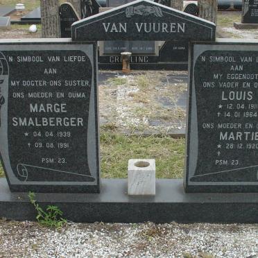 VUUREN Louis, van 1911-1964 &amp; Martie 1920- :: SMALLBERGER Marge 1939-1991