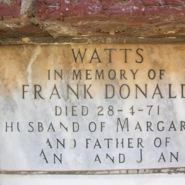 WATTS Frank Donald -1971