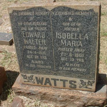 WATTS Edward Walter -1951 &amp; Isobella Maria -1960