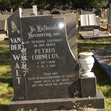 WALT Petrus Cornelus, van der 1938-1981