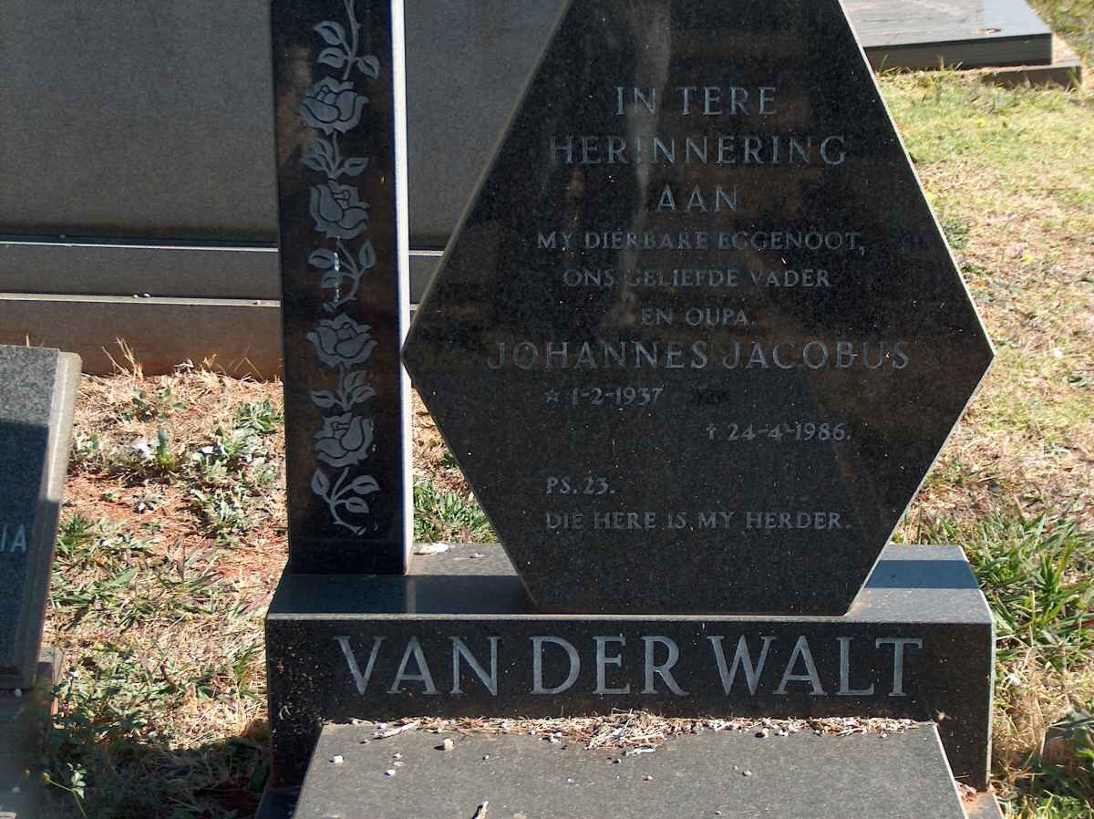 WALT Johannes Jacobus, van der 1937-1986
