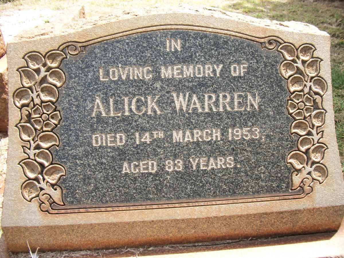 WARREN Alick -1953