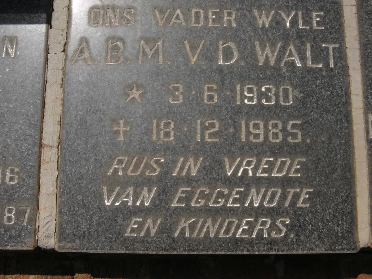WALT A.B., v.d. 1930-1985