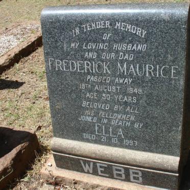 WEBB Frederick Maurice -1949 &amp; Ella -1997
