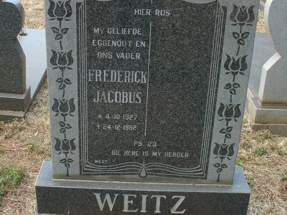 WEITZ Frederick Jacobus 1927-1992