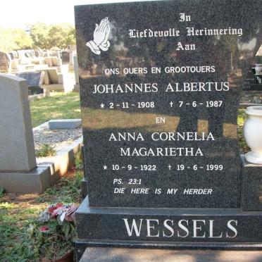 WESSELS Johannes Albertus 1908-1987 &amp; Anna Cornelia Magrietha 1922-1999