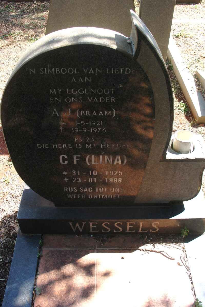 WESSELS A.J. 1921-1976 &amp; C.F. 1925-1999