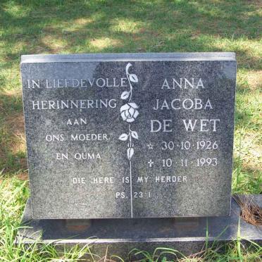 WET Anna Jacoba, de 1926-1993