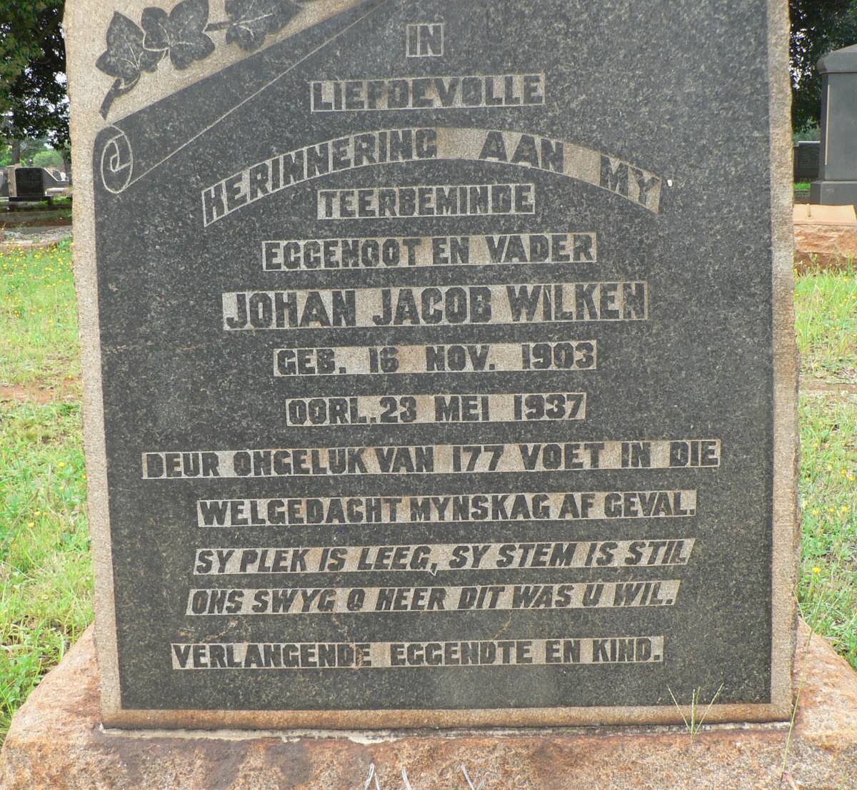WILKEN Johan Jacob 1903-1937