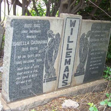 WILLEMANS Adriaan Hendrik Christoffel 1872-1958 &amp; Isabella Catharina BRITS 1874-1959