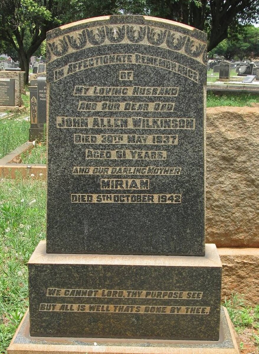 WILKINSON John Allen -1937 &amp; Miriam -1942
