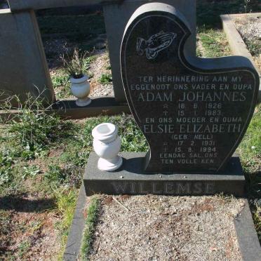 WILLEMSE Adam Johannes 1926-1983 &amp; Elsie Elizabeth NELL 1931-1994