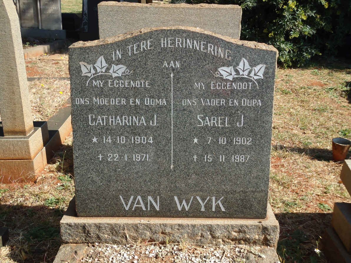 WYK Sarel J.,van 1902-1987 &amp; Catharina J. 1904-1971