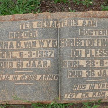 WYK Anna D., van -1937 :: DU PLESSIS Christoffina C.G. -1937