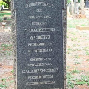 WYK Adriaan Jacobus, van 1866-1947 &amp; Maria Magdalena 1880-1966