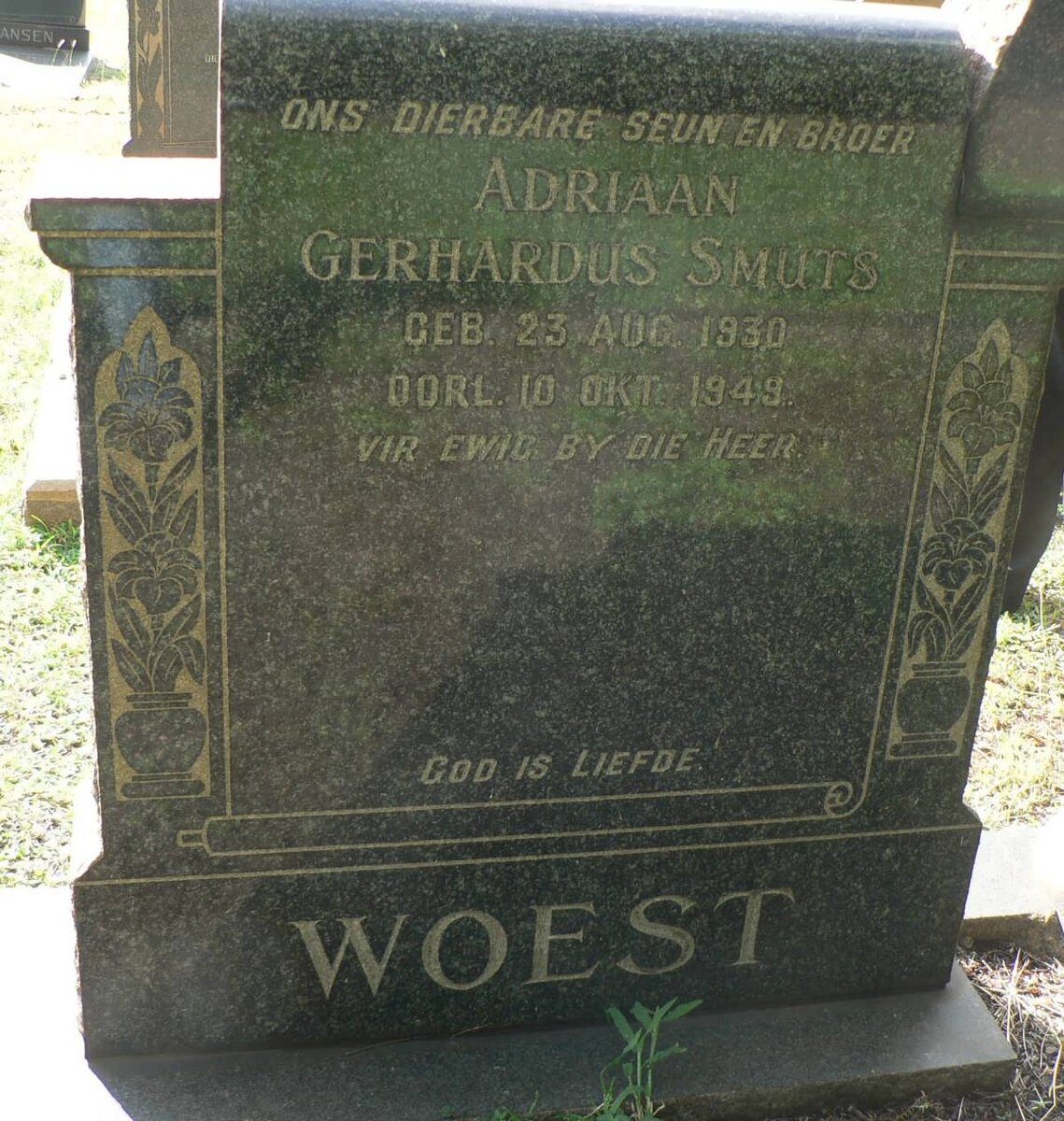 WOEST Adriaan Gerhardus 1930-1949