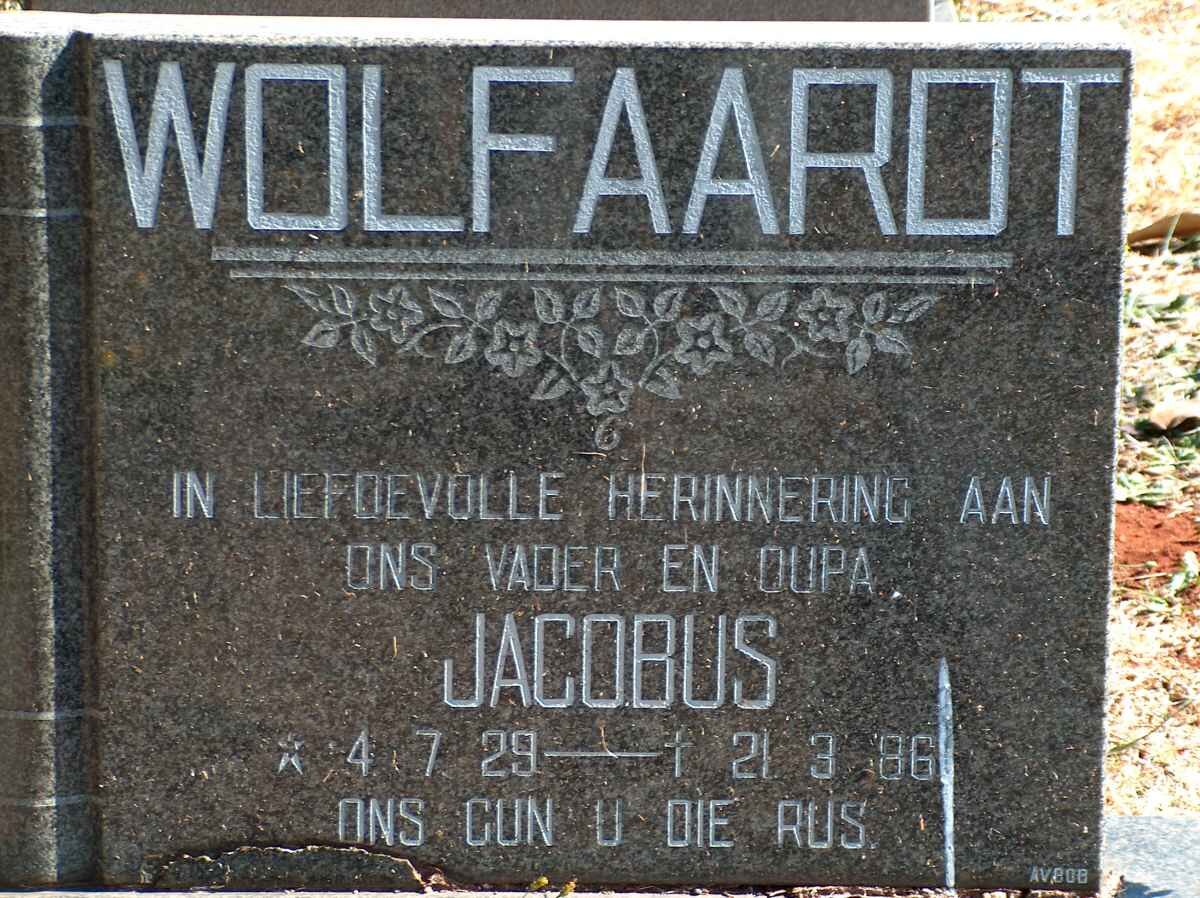 WOLFAARDT Jacobus 1929-1986