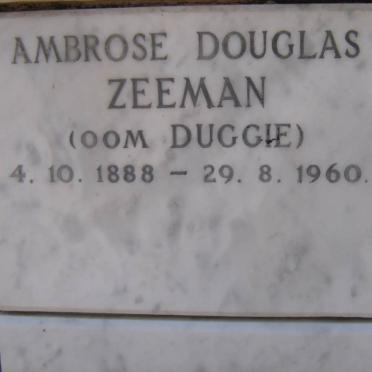 ZEEMAN Ambrose Douglas 1888-1960