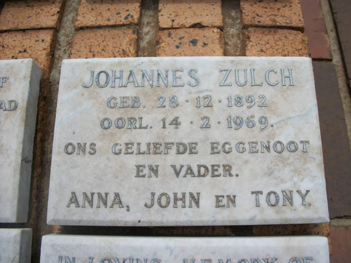 ZULCH Johannes 1892-1969