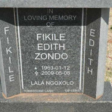 ZONDO Fikile Edith 1963-2009