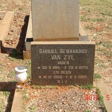 ZYL Gabriel Gerhardus, van 1914-1970 :: VAN ZYL Seun 1950-1980