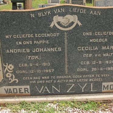 ZYL Andries Johannes, van 1913-1957 &amp; Cecilia Maria V.D. WALT 1920-1982