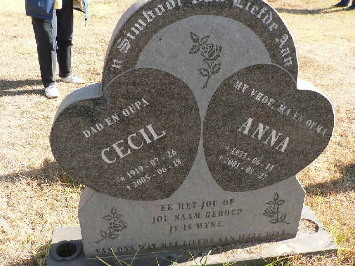 ? Cecil 1919-2005 &amp; Anna 1933-2001
