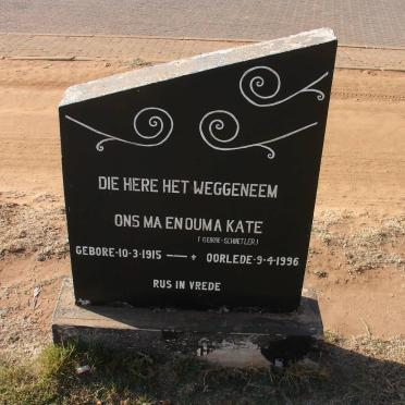 ? Kate nee SCHNETLER 1915-1996