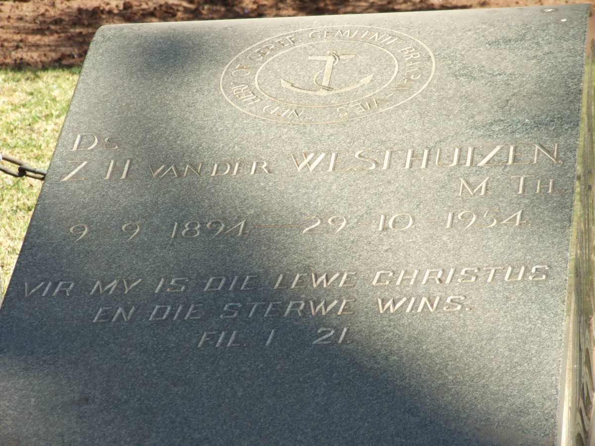 WESTHUIZEN Z.H., van der 1894-1954