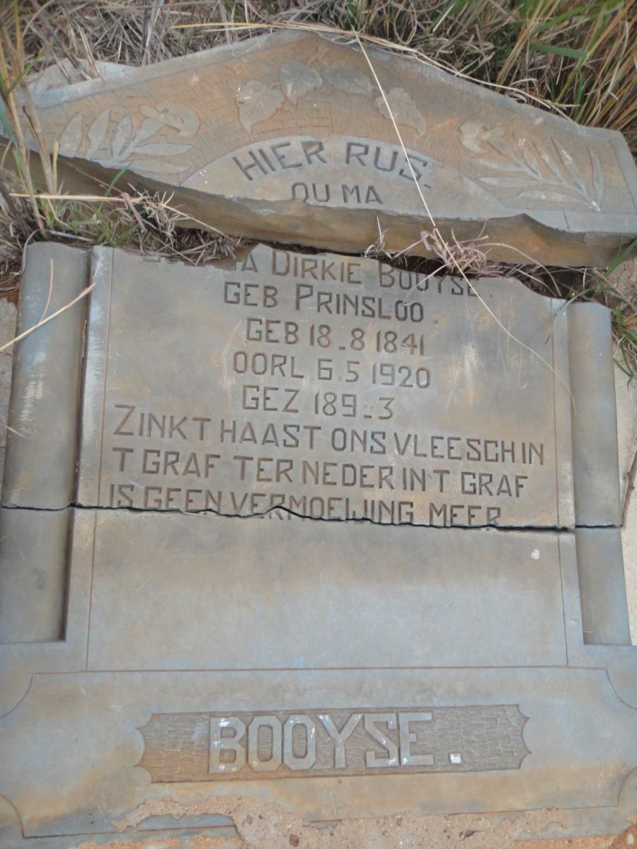 BOOYSE Susanna Dirkie nee PRINSLOO 1841-1920