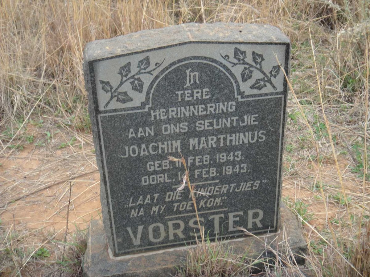 VORSTER Joachim Marthinus 1943-1943
