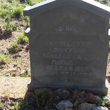 MARAIS Susanna Elizabeth 1921-1927