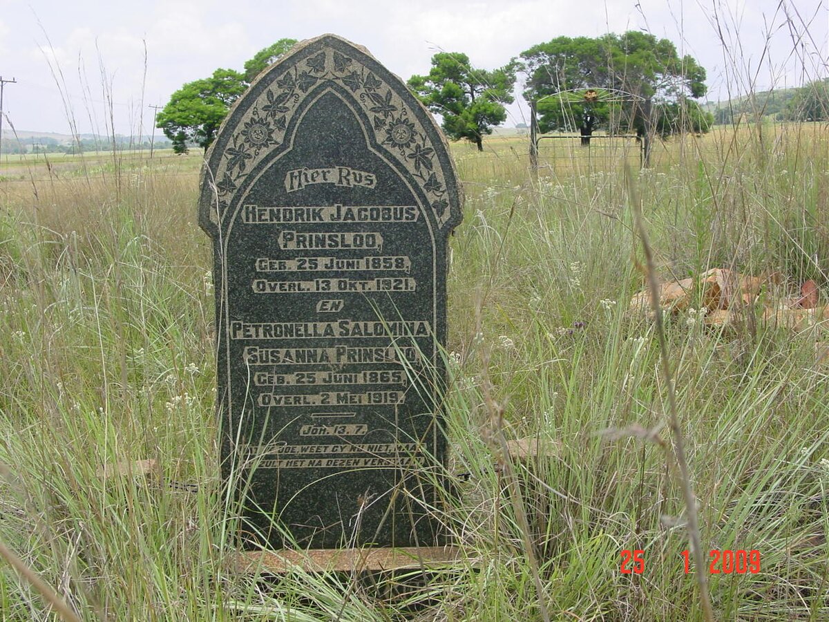 PRINSLOO Hendrik Jacobus 1858-1921 &amp; Petronella Salomina Susanna 1865-1919