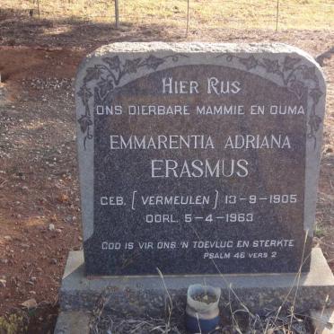 ERASMUS Emmerentia Adriana nee VERMEULEN 1905-1963