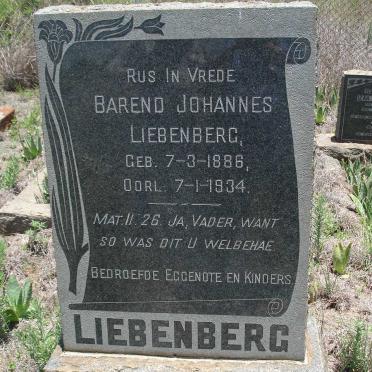 LIEBENBERG Barend Johannes 1886-1934