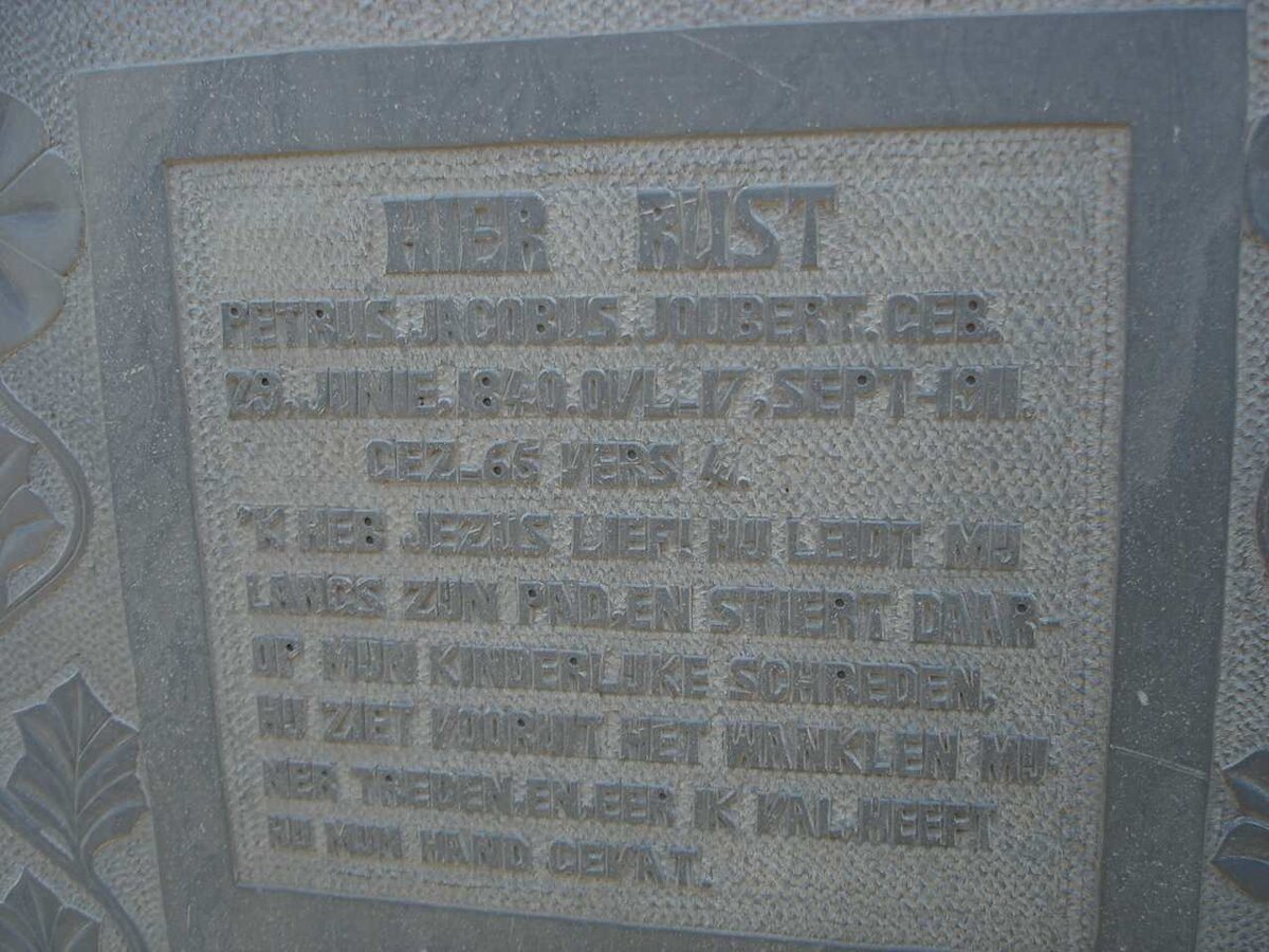 JOUBERT Petrus Jacobus 1840-1911