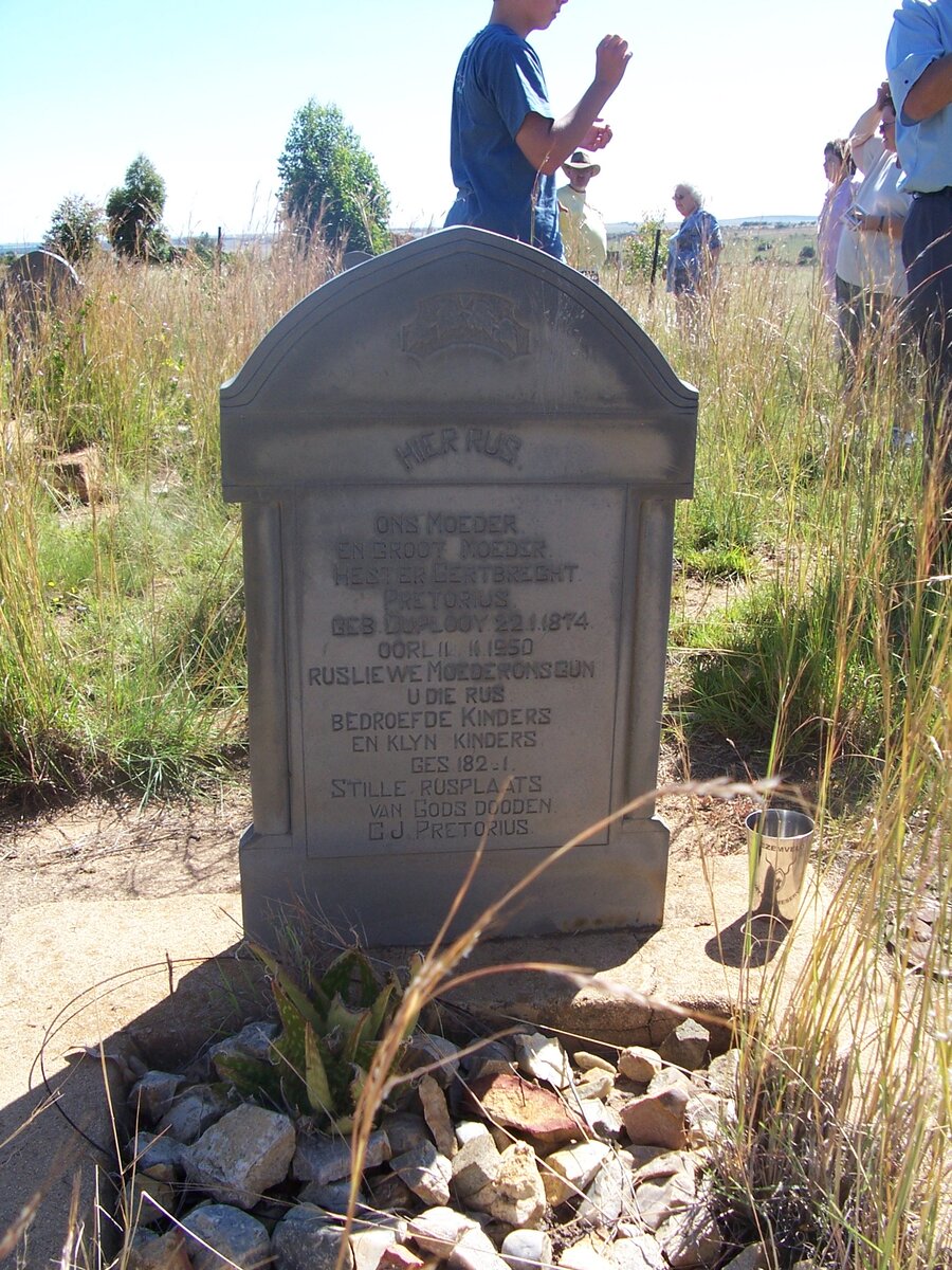 PRETORIUS Hester Gertbrecht nee DU PLOOY 1874-1950