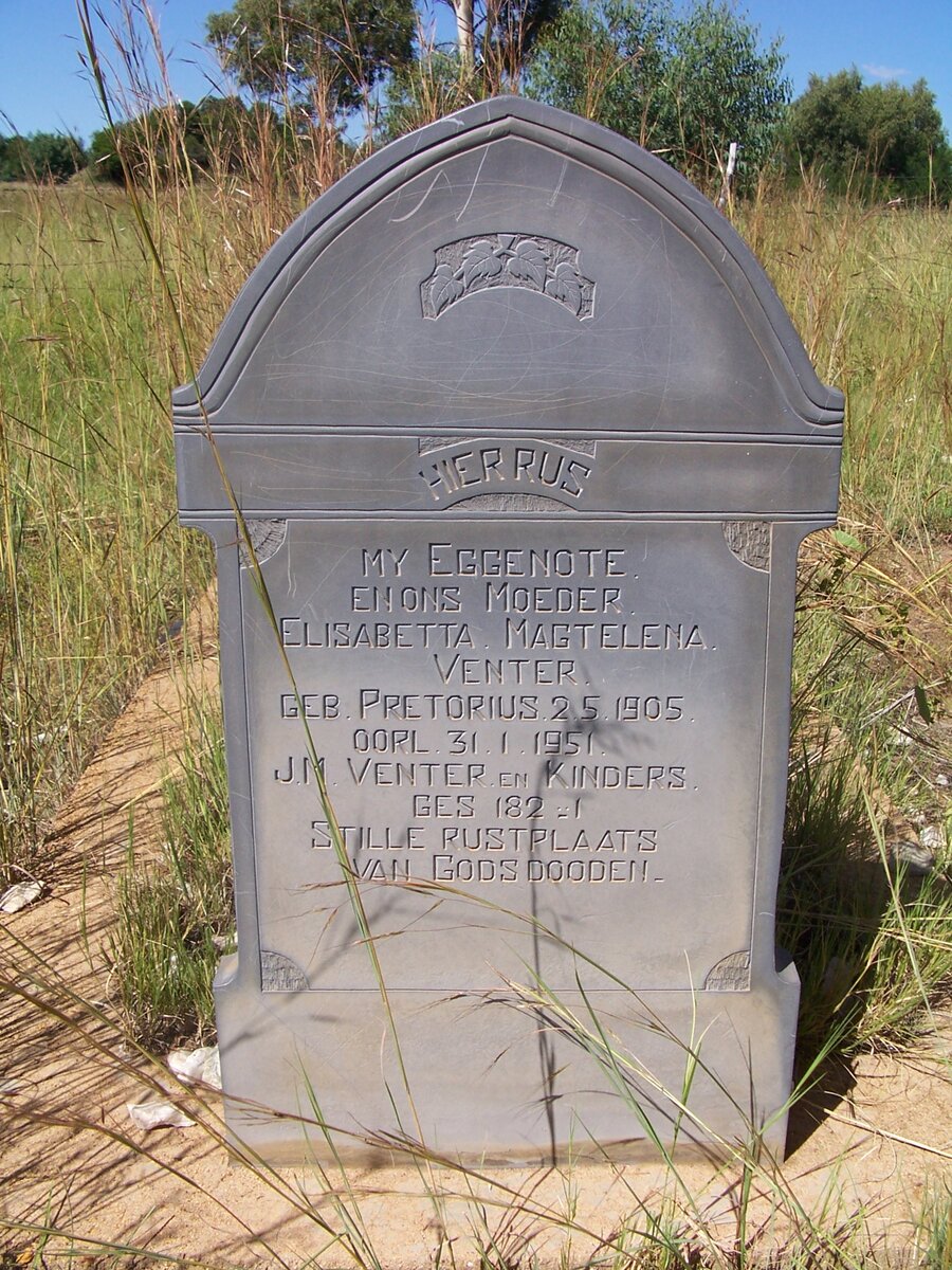 VENTER Elisabetta Magtelena nee PRETORIUS 1905-1951