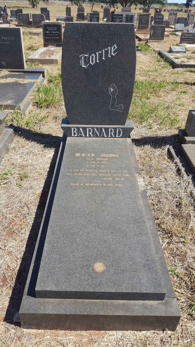 BARNARD Hester Jacoba nee BOTHA 1927-1977
