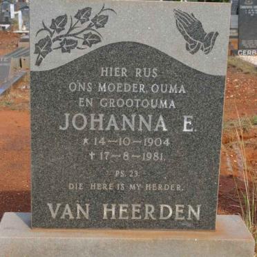 HEERDEN Johanna E., van 1904-1981