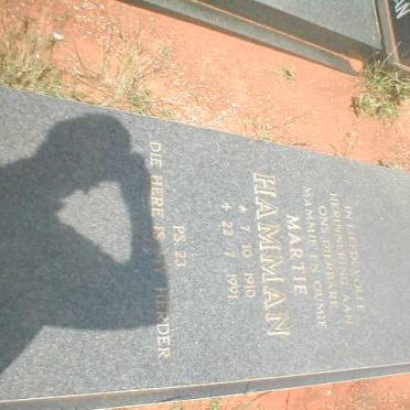 HAMMAN Martie 1910-1991