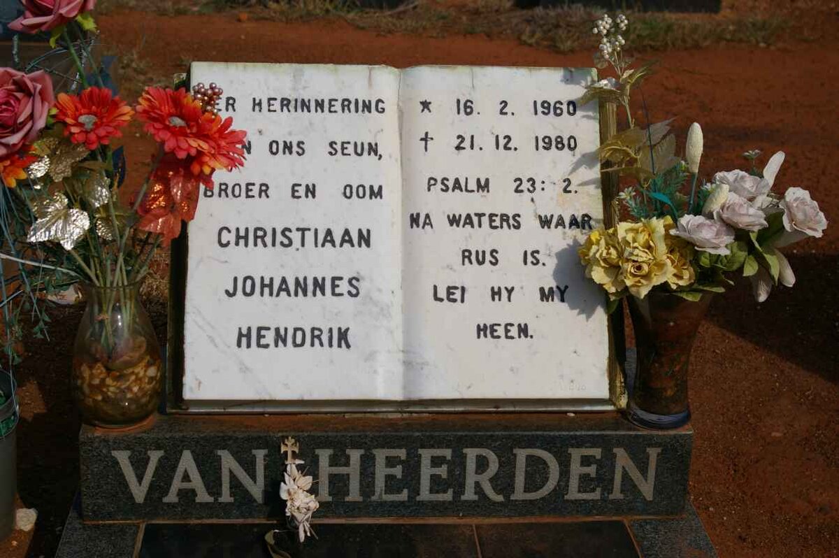 HEERDEN Christiaan Johannes Hendrik, van 1960-1980