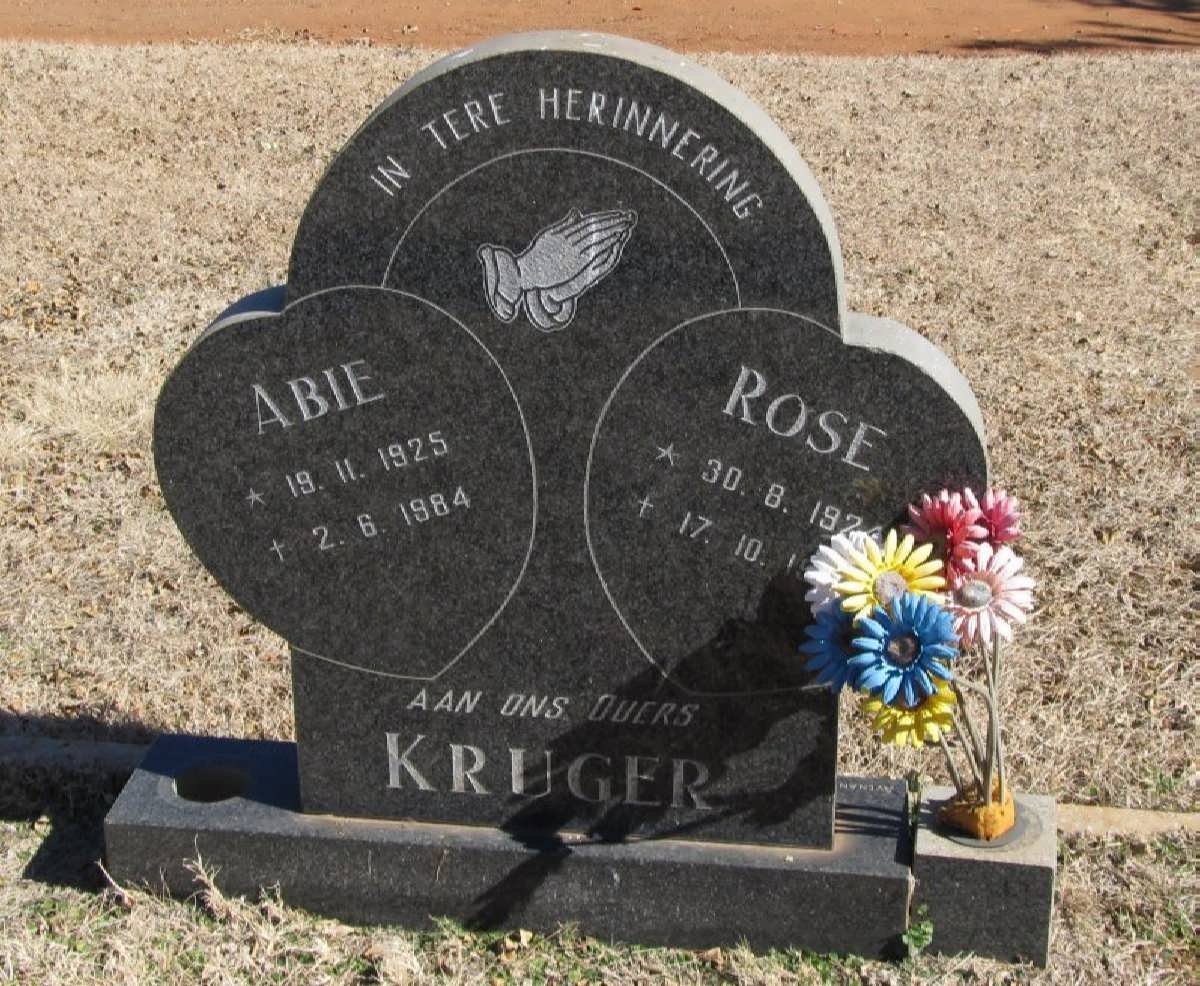 KRUGER Abie 1925-1984 &amp; Rose 1924-?