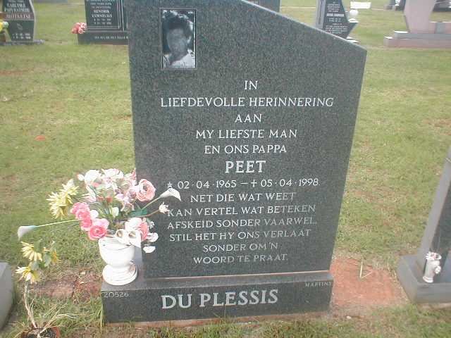 PLESSIS Peet, du 1965-1998