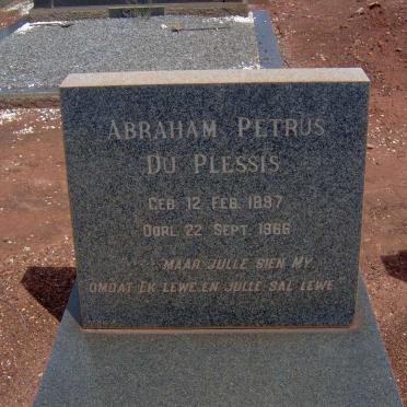 PLESSIS Abraham Petrus, du 1897-1966